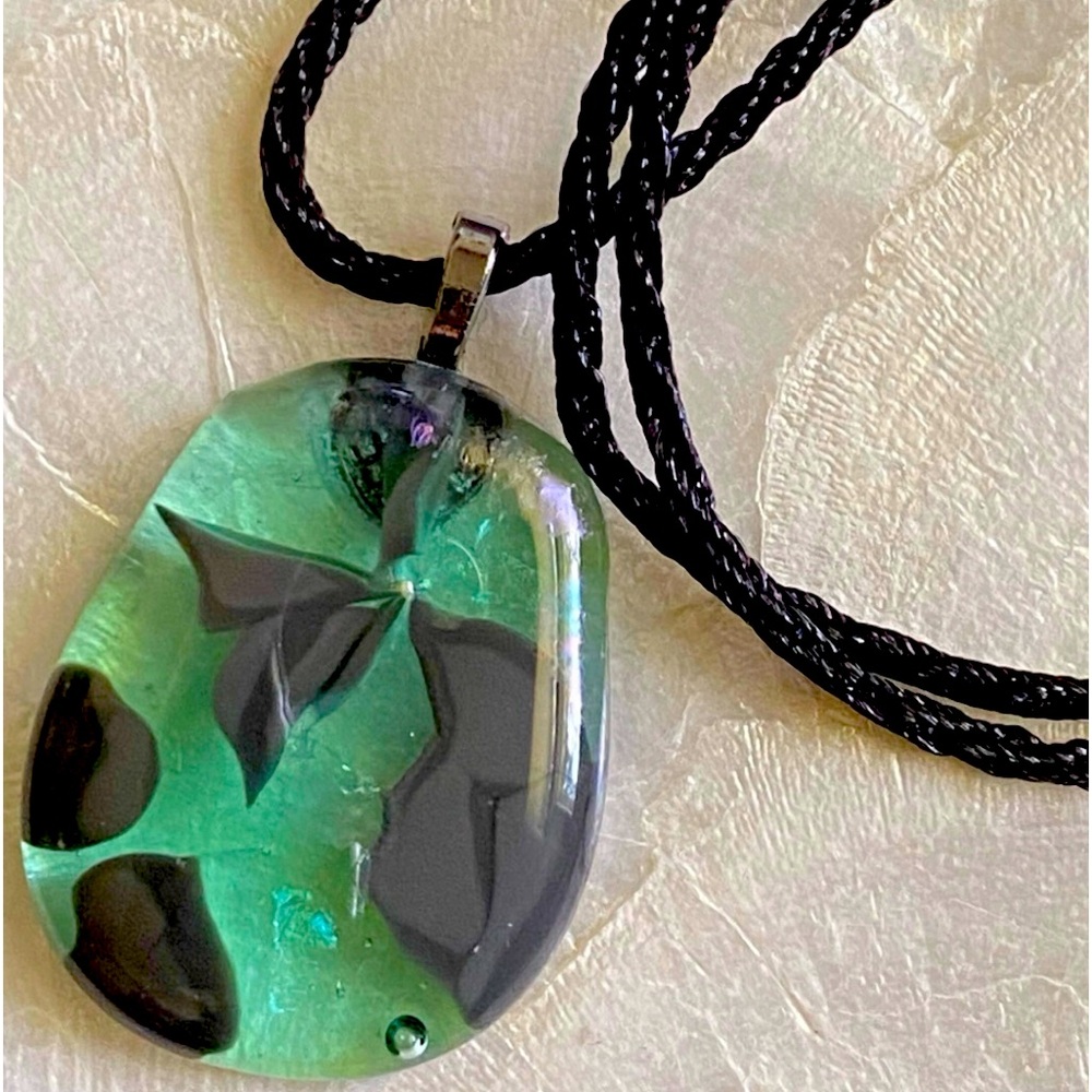 Handmade Fused Glass Pendant - Picture 2 of 3